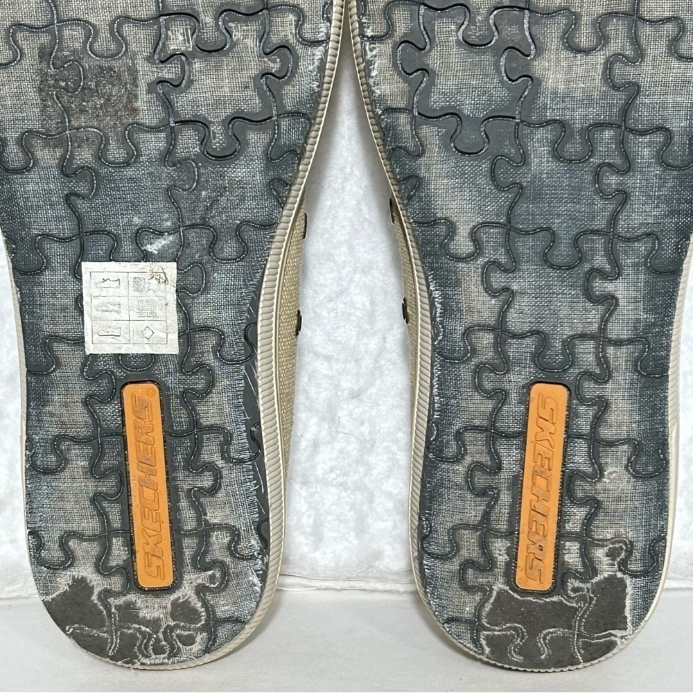 Skechers Merric Mens Sand Canvas Planted Slip On Casual Shoes Sz M 7 W 9.5 - Picture 10 of 11